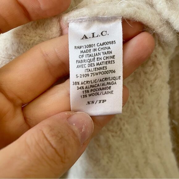 A.L.C. Everett Quarter-Zip Sweater Alpaca / Wool Blend - Picture 7 of 8